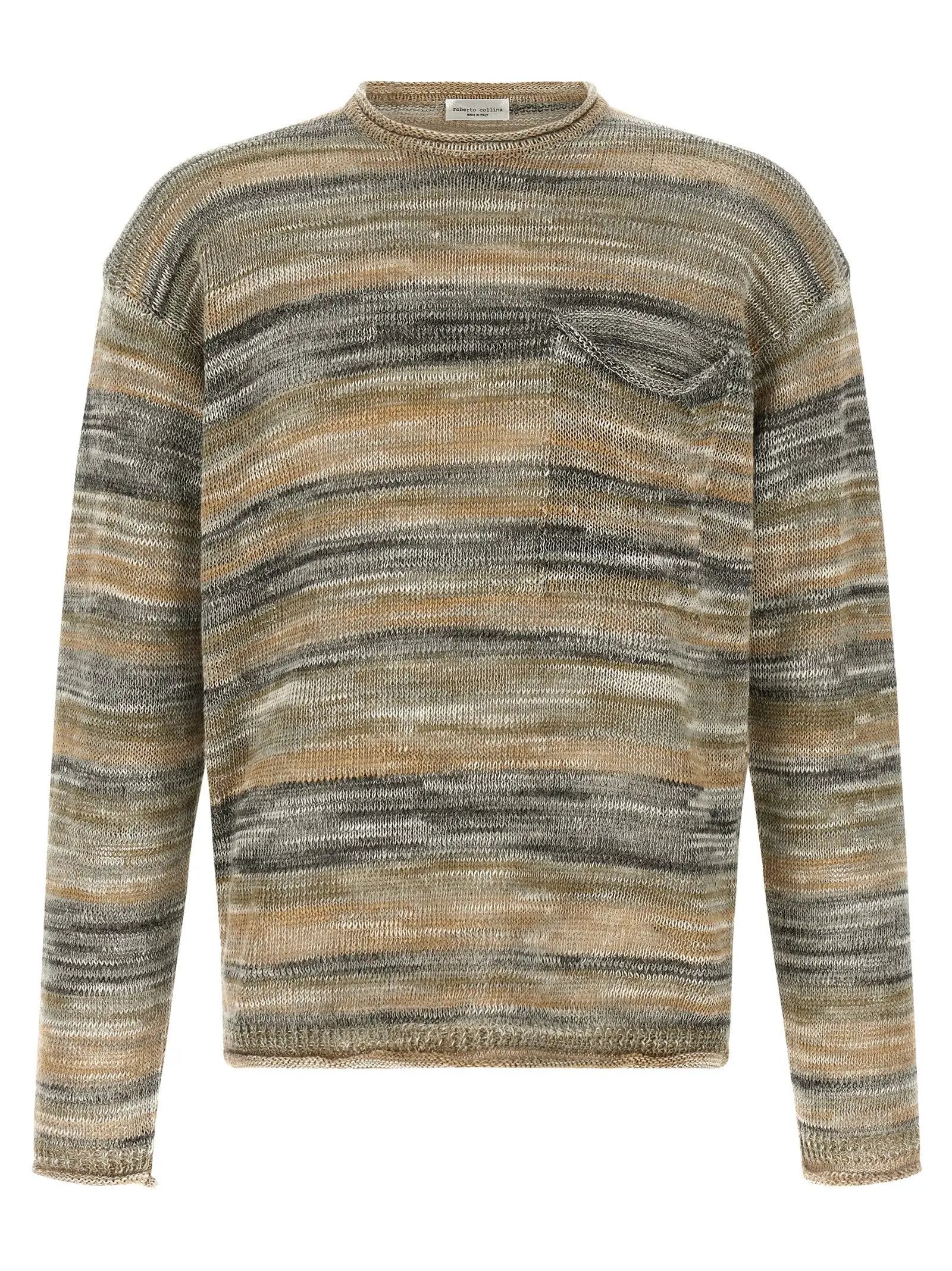Roberto Collina Gray Linen Cardigan