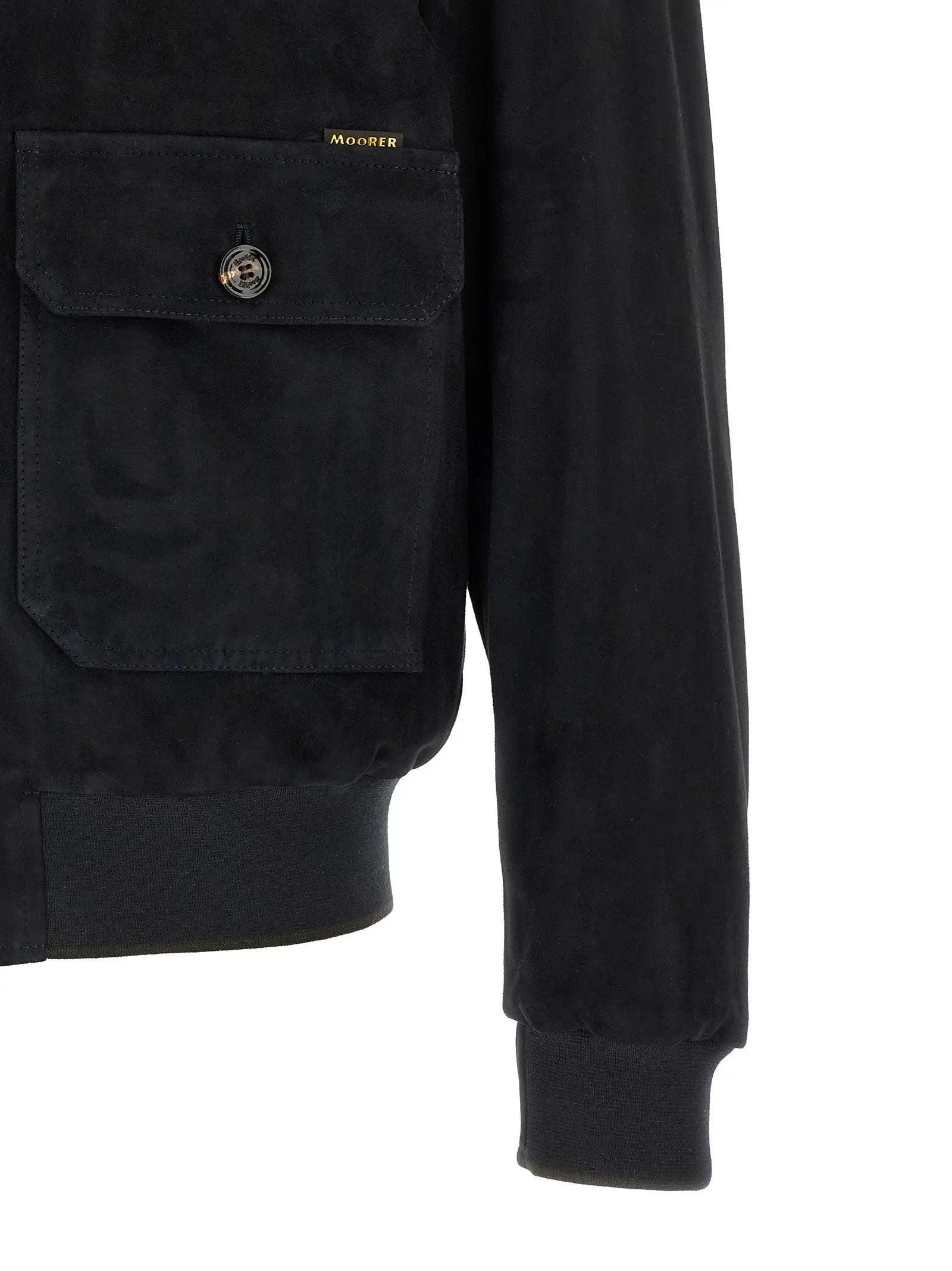 MooRER Blue Lamb Leather Leather Jacket