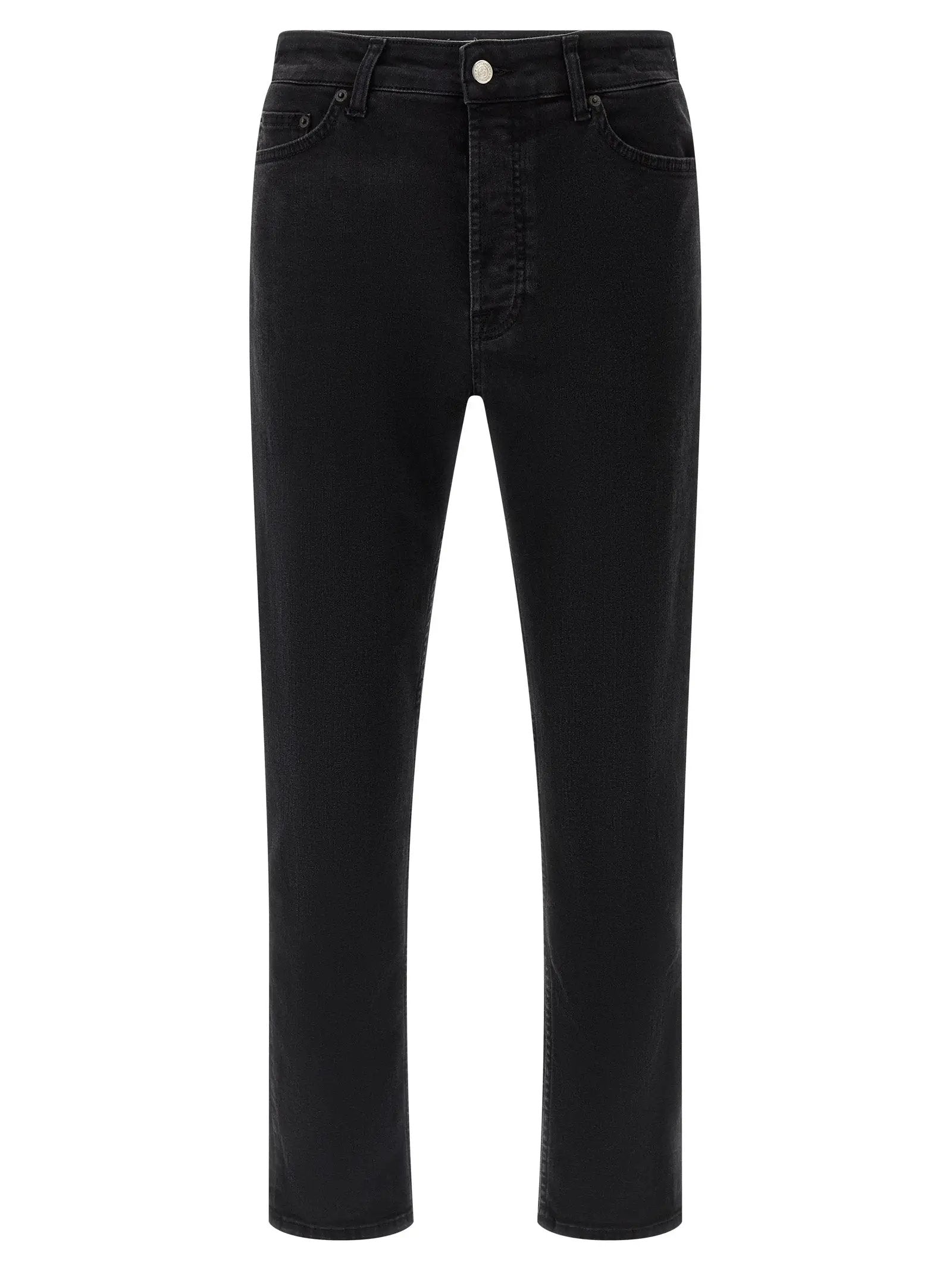 Department 5 Black Cotton Cropped Jeans