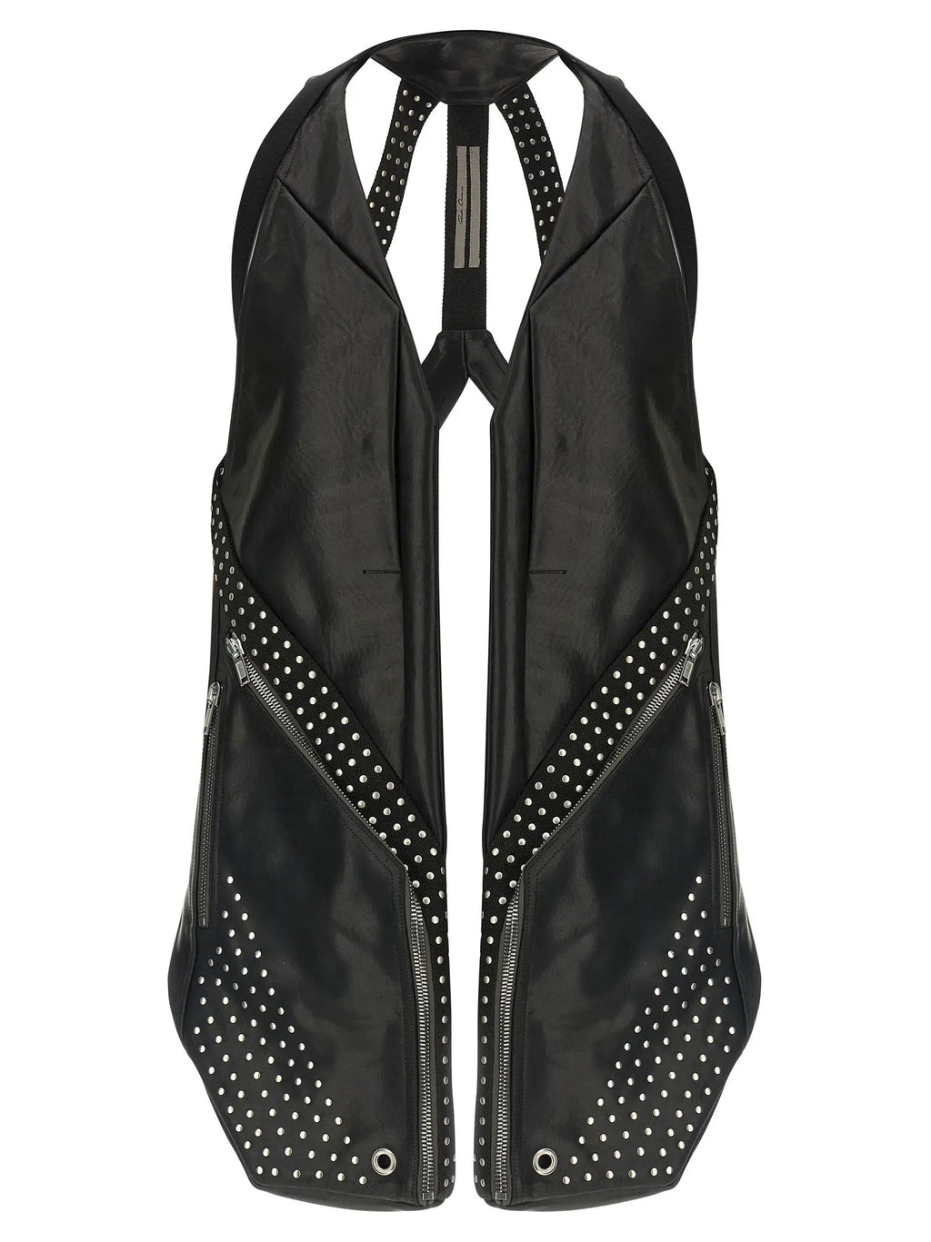 Rick Owens Black Bull Skin Sleeveless Jacket