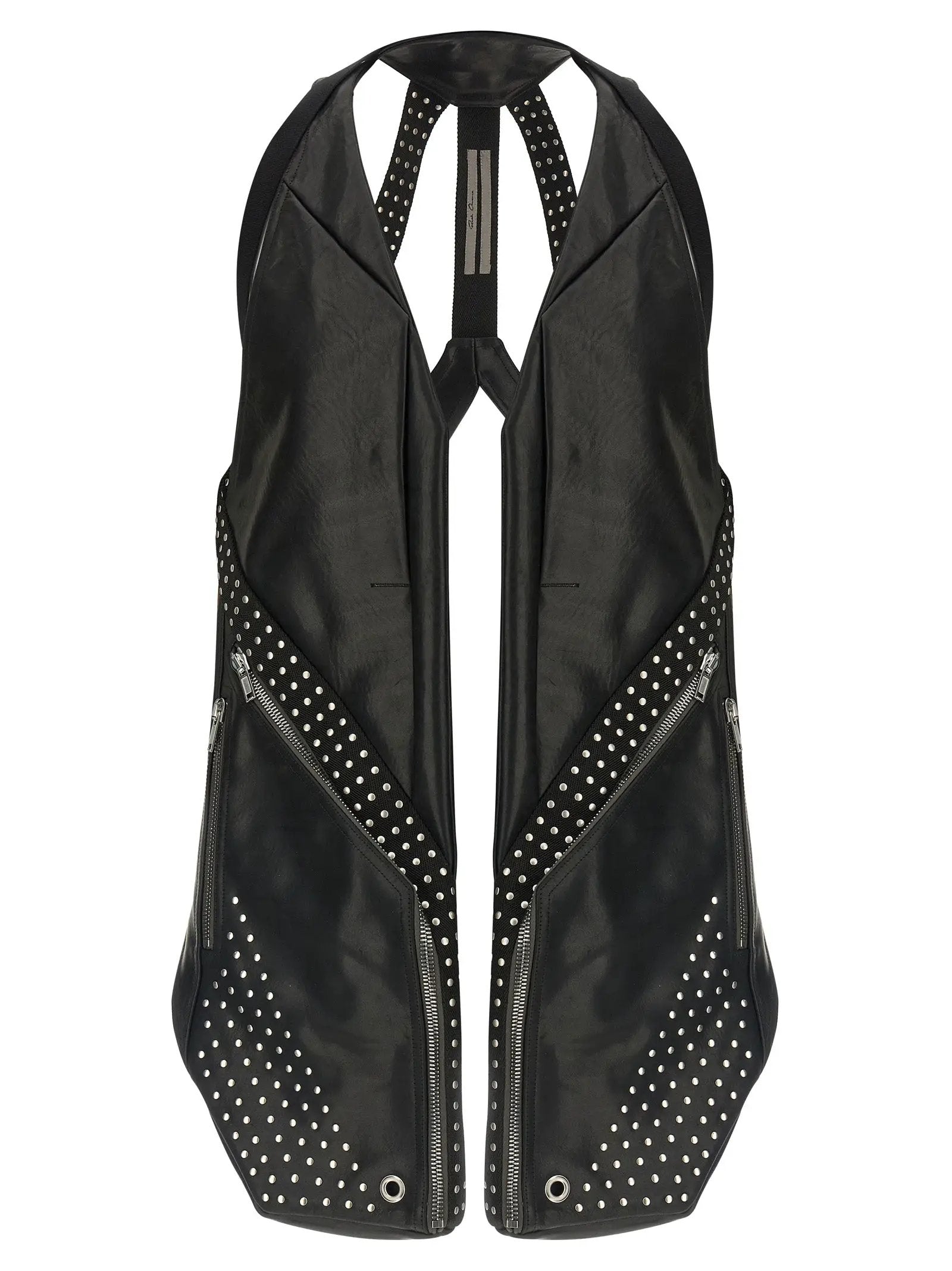 Rick Owens Black Bull Skin Sleeveless Jacket