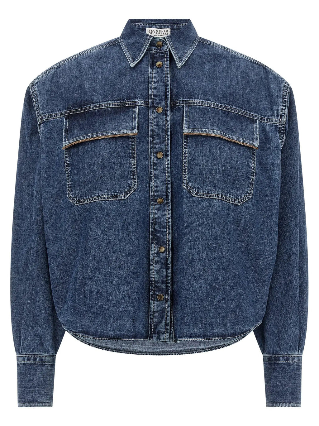 Brunello Cucinelli Blue Cotton Blouse