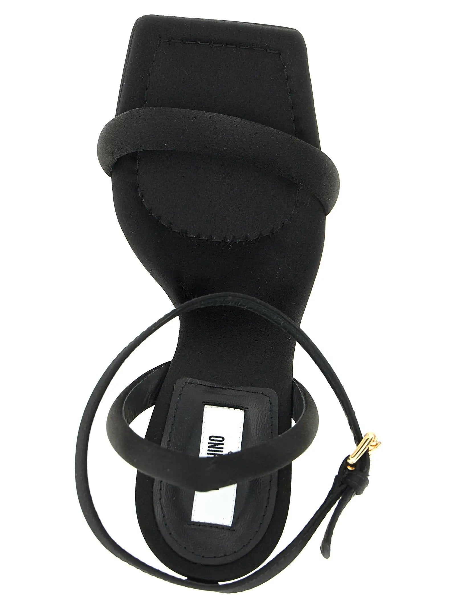 Moschino Black Viscose Stiletto Heel Sandals