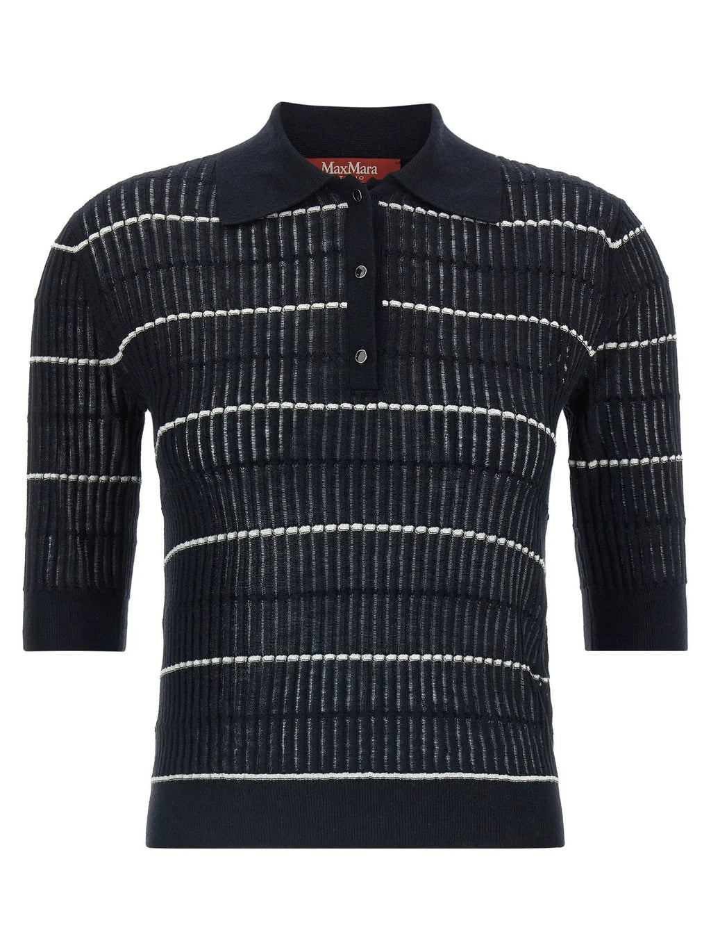 Max Mara Blue Silk Polo Shirt