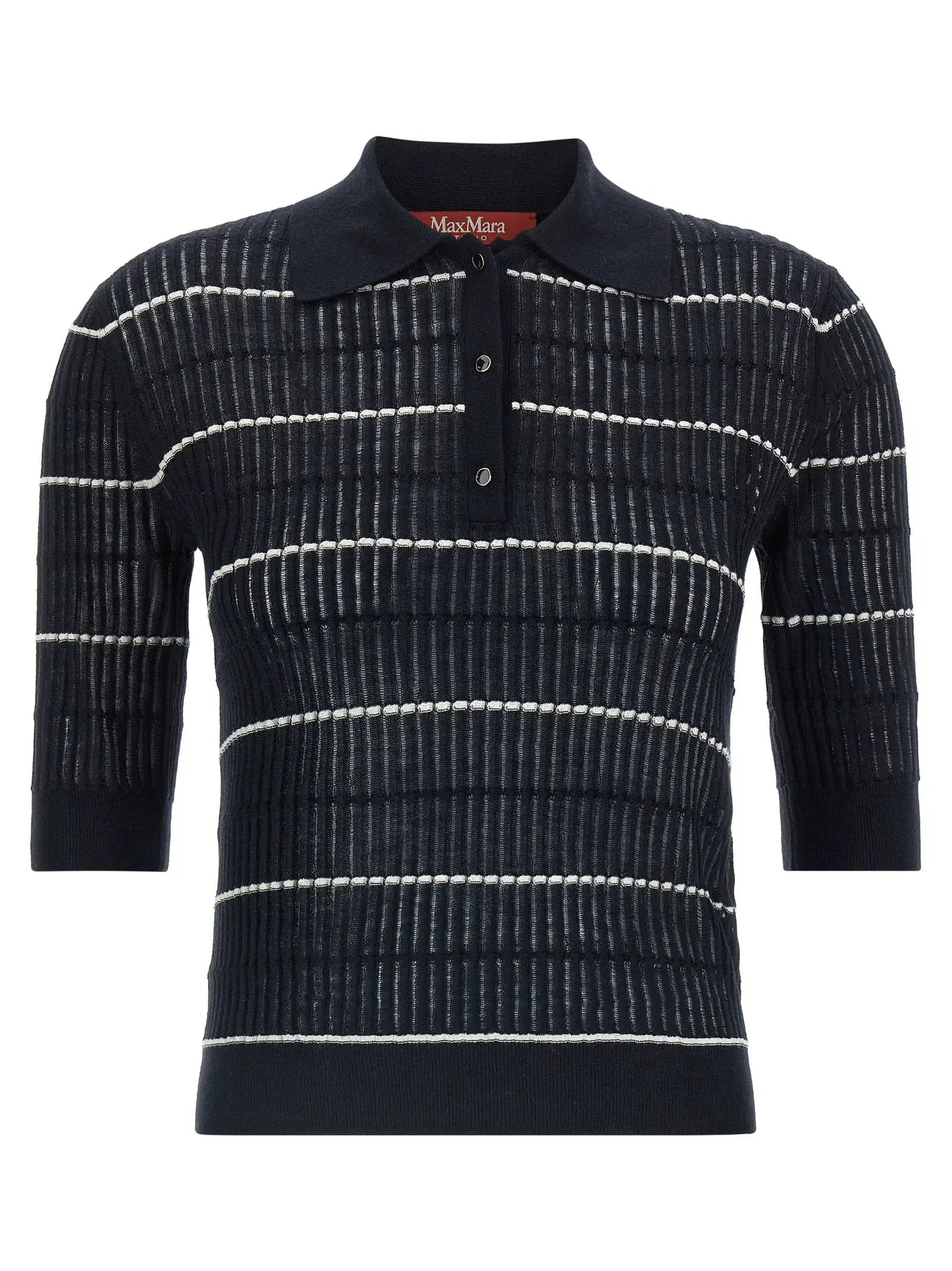Max Mara Blue Silk Polo Shirt