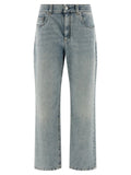 Jean droit en coton bleu Brunello Cucinelli