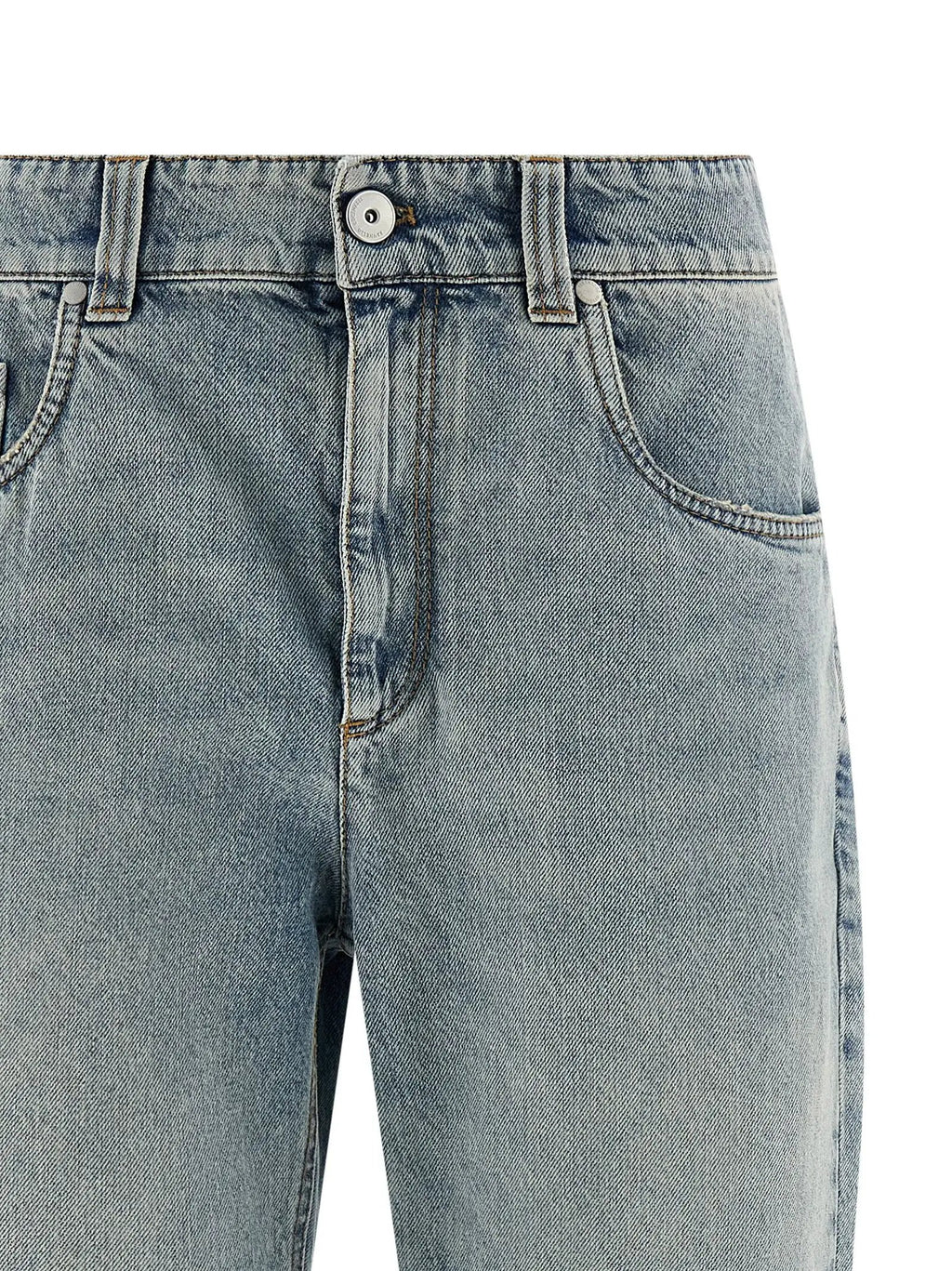 Jean droit en coton bleu Brunello Cucinelli