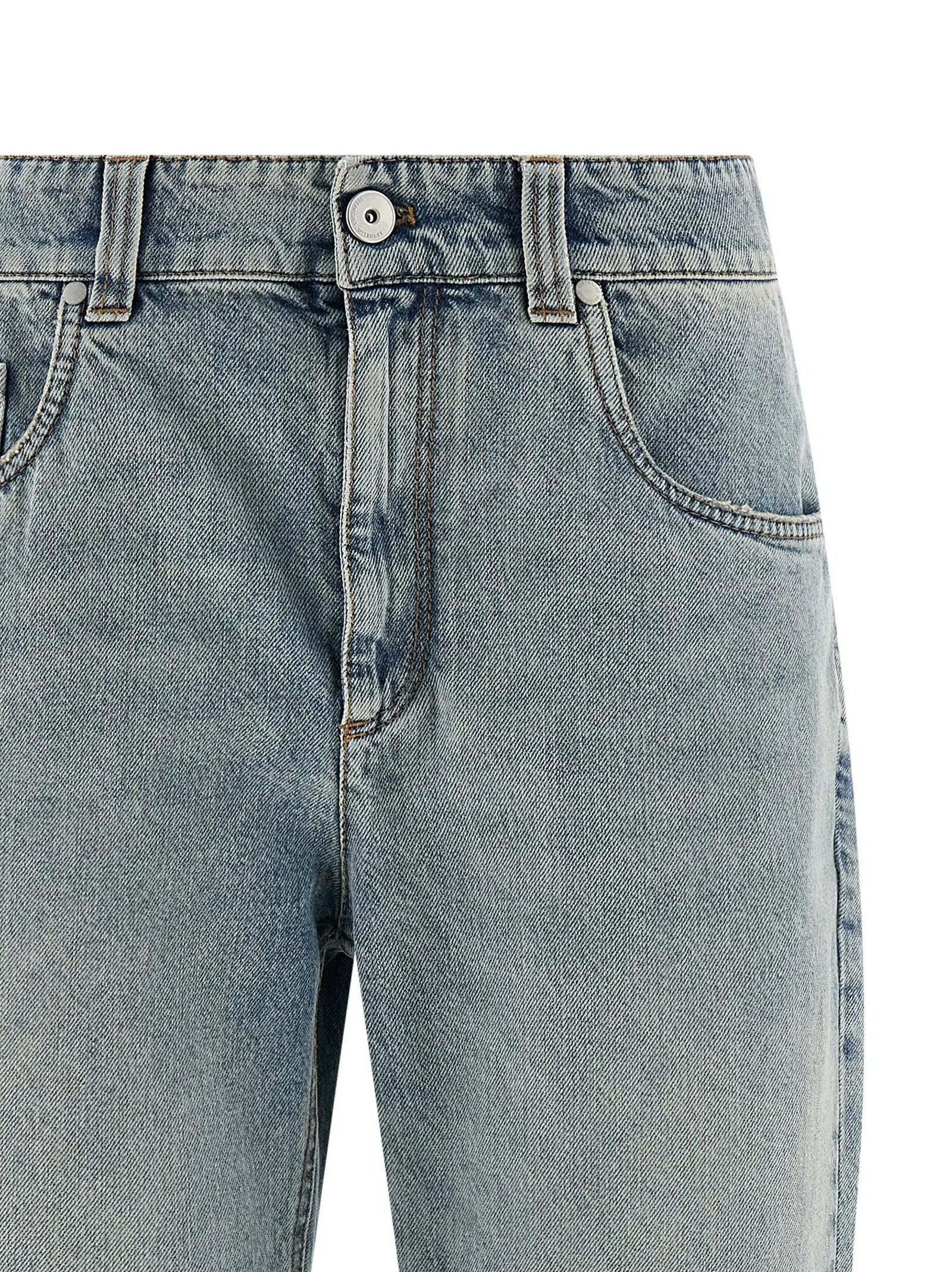 Jean droit en coton bleu Brunello Cucinelli