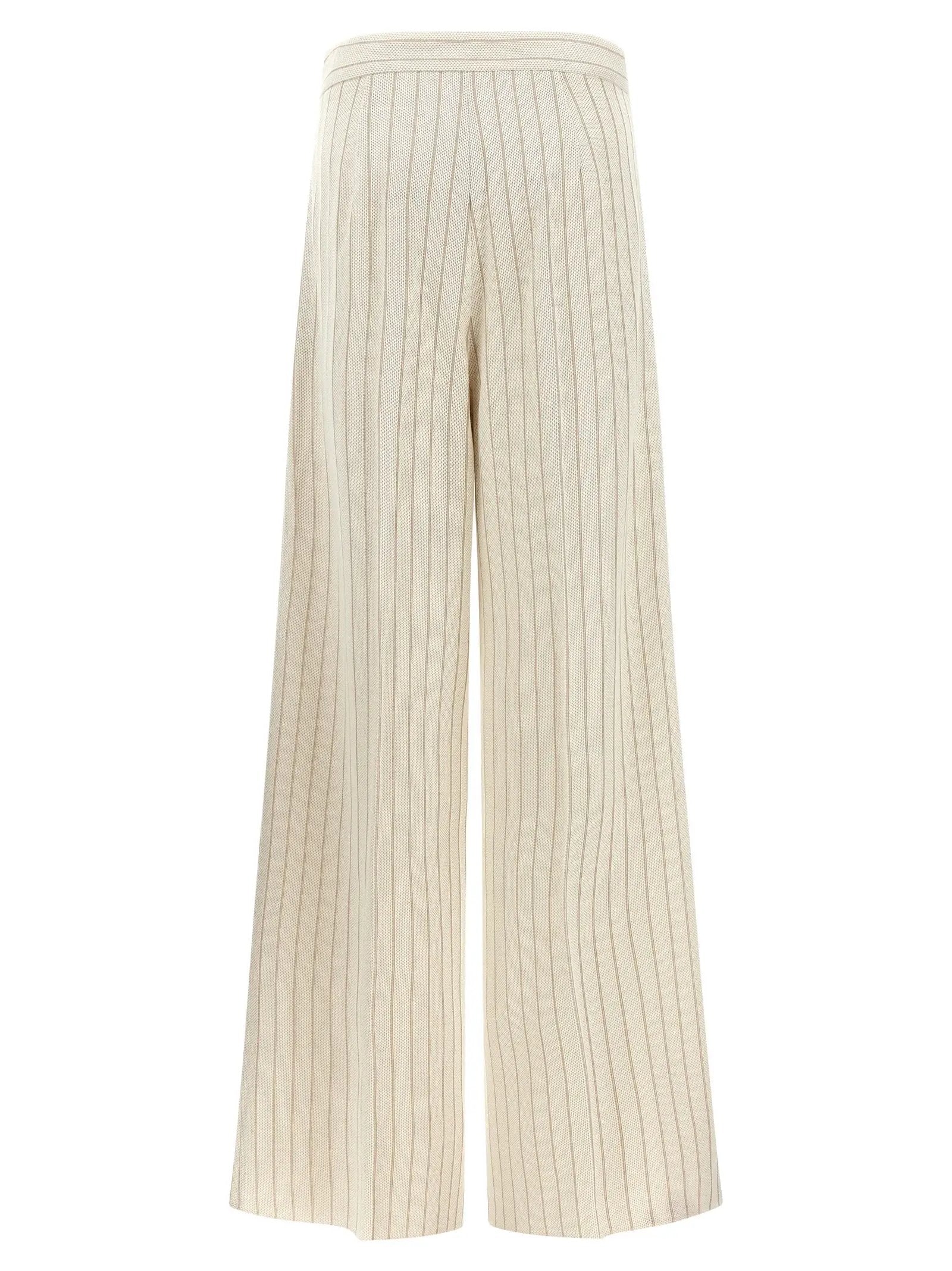 Max Mara White Cotton Casual Pants