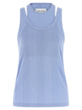 Armarium Blue Cotton Sleeveles T-Shirt