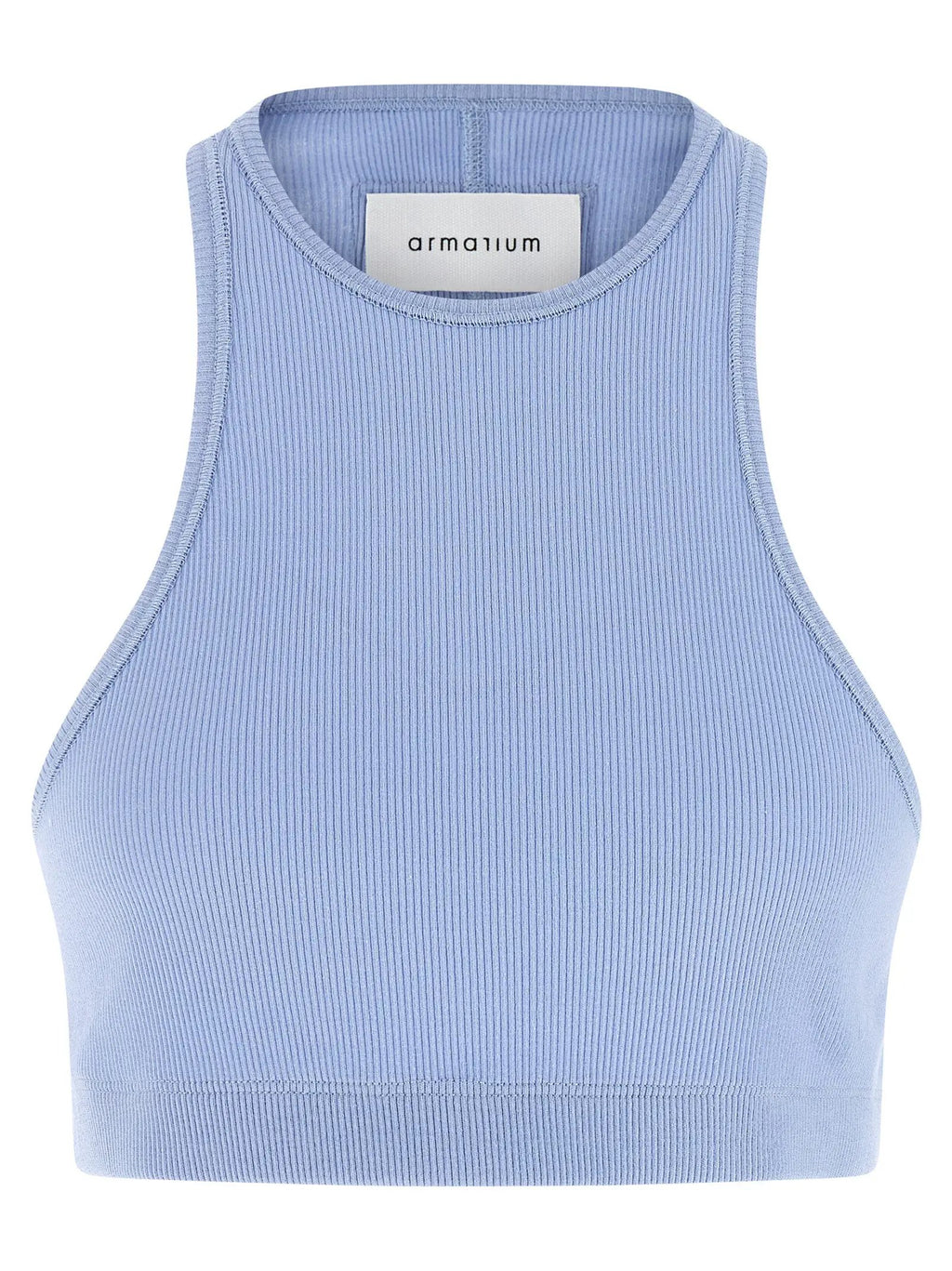 Armarium Blue Cotton Sleeveles T-Shirt