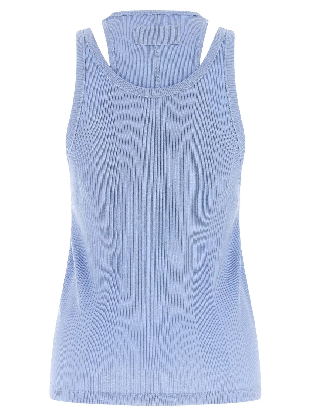 Armarium Blue Cotton Sleeveles T-Shirt