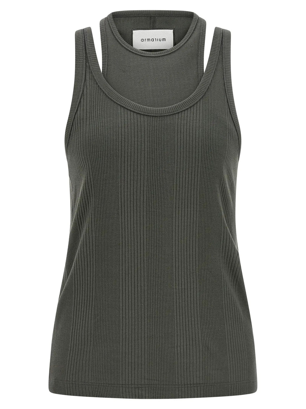 Armarium Gray Cotton Sleeveles T-Shirt