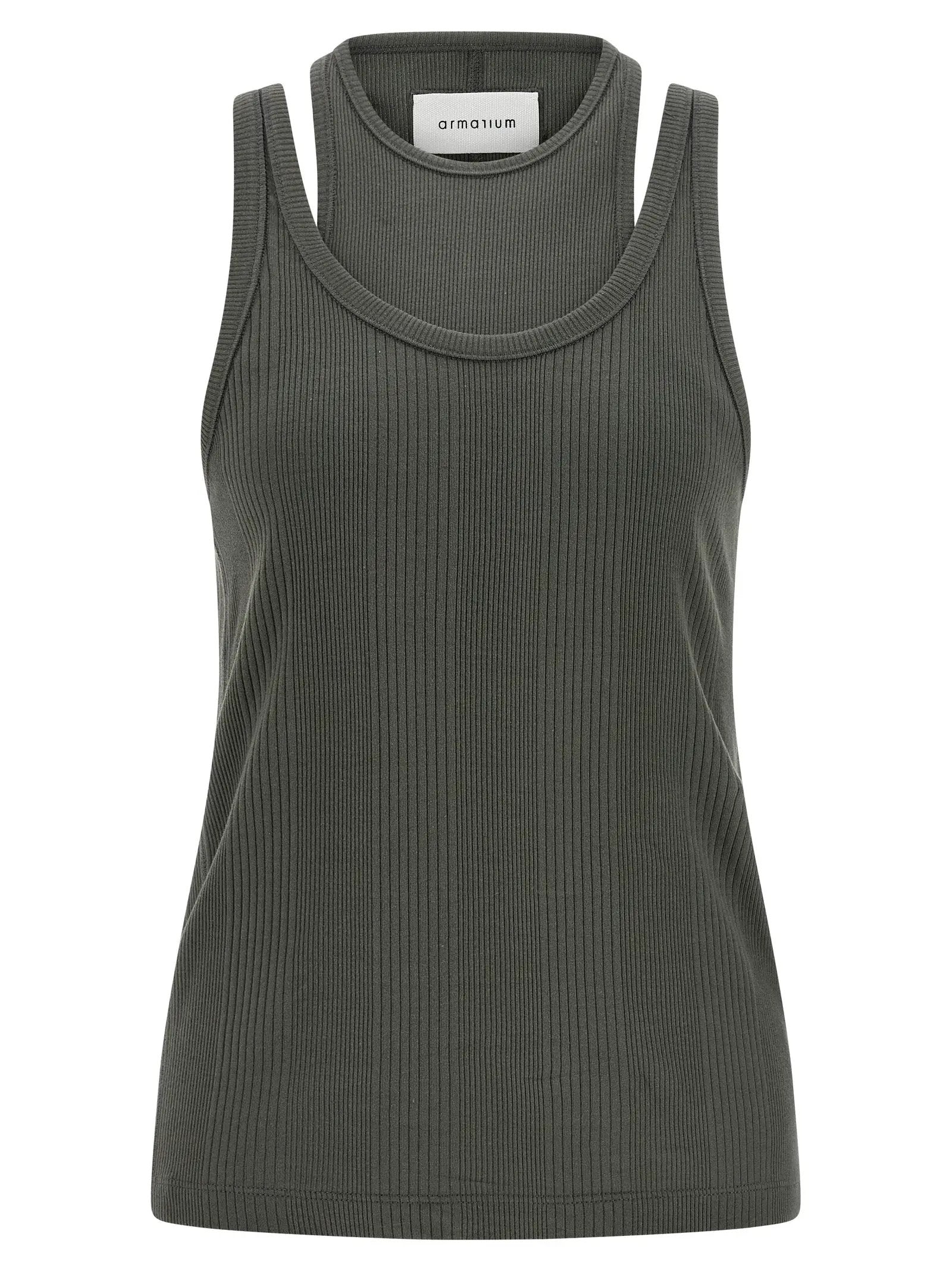 Armarium Gray Cotton Sleeveles T-Shirt