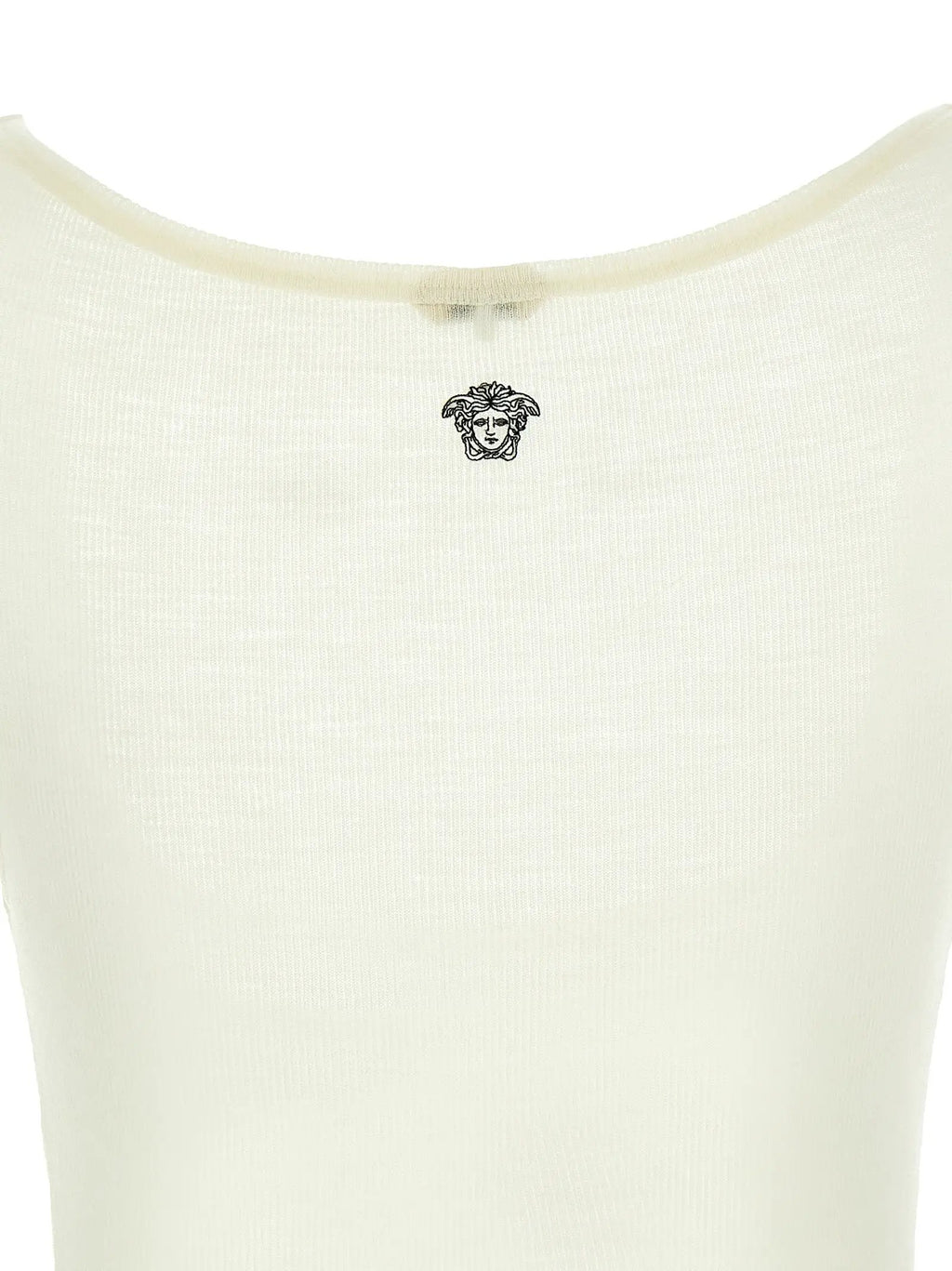 Versace White Virgin Wool Sleeveles T-Shirt