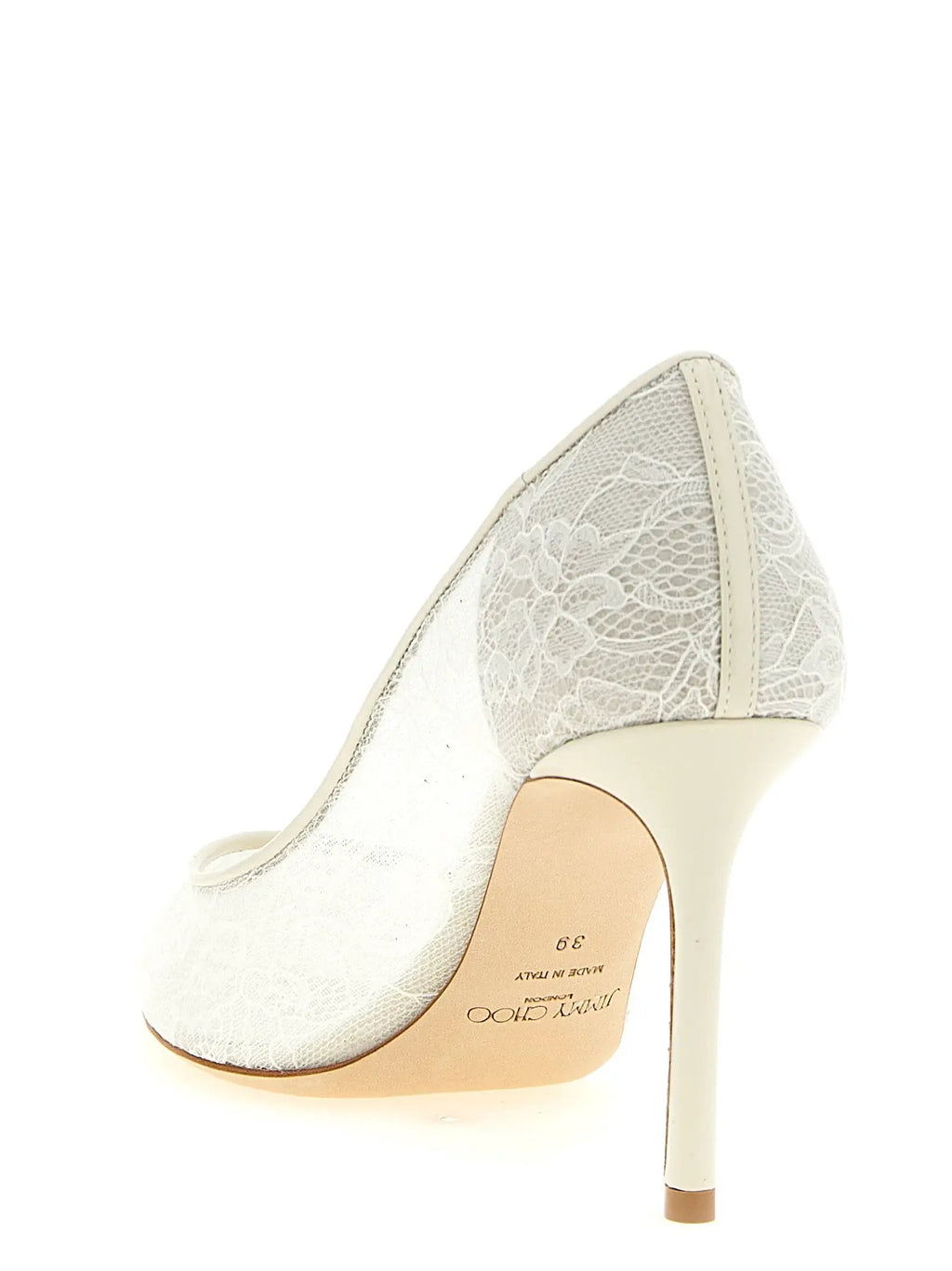Jimmy Choo White Tencel High Heel Pumps