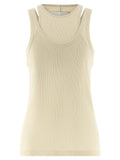 Armarium White Cotton Sleeveles T-Shirt