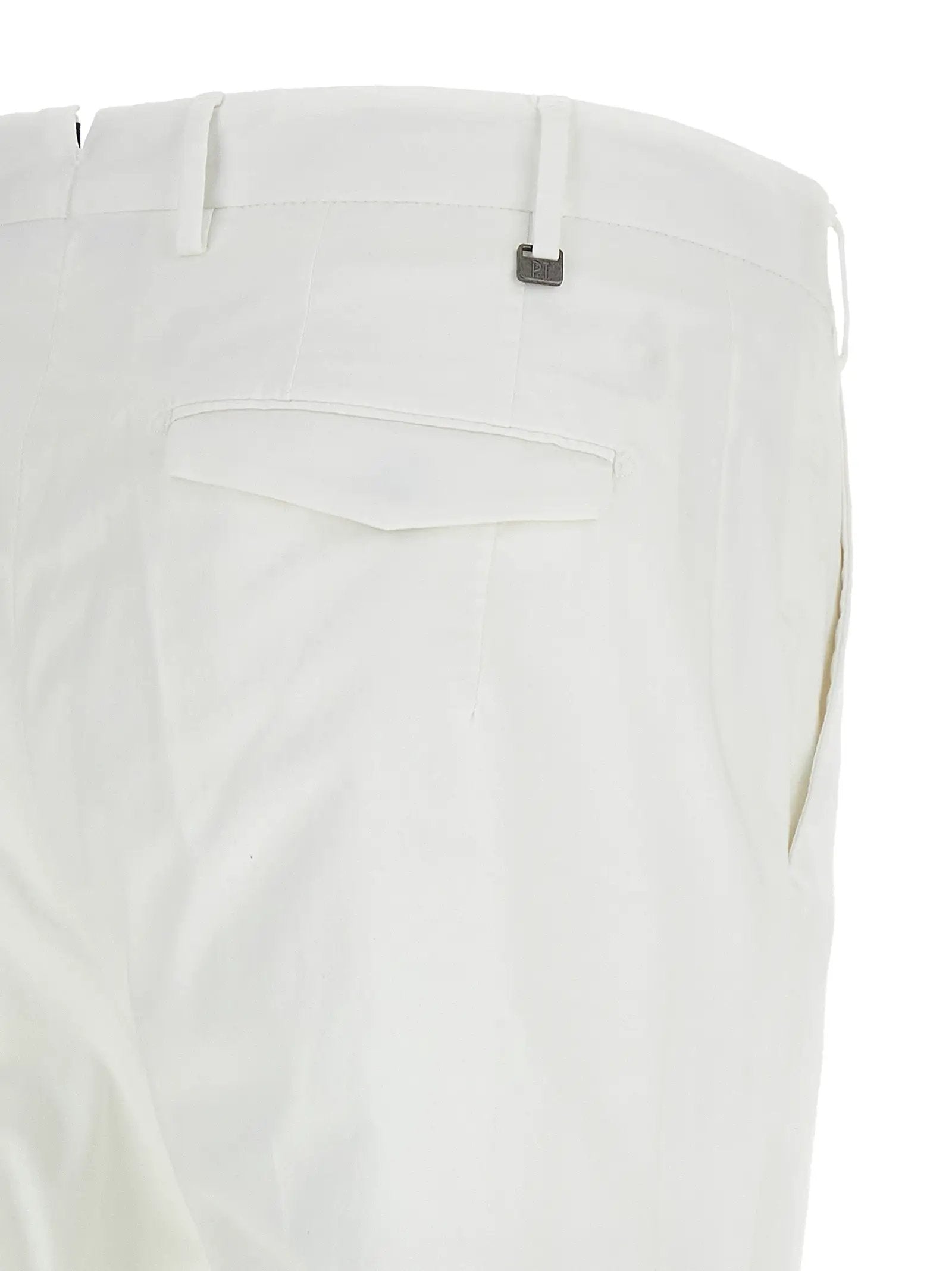 PT Torino White Cotton Dress Pants