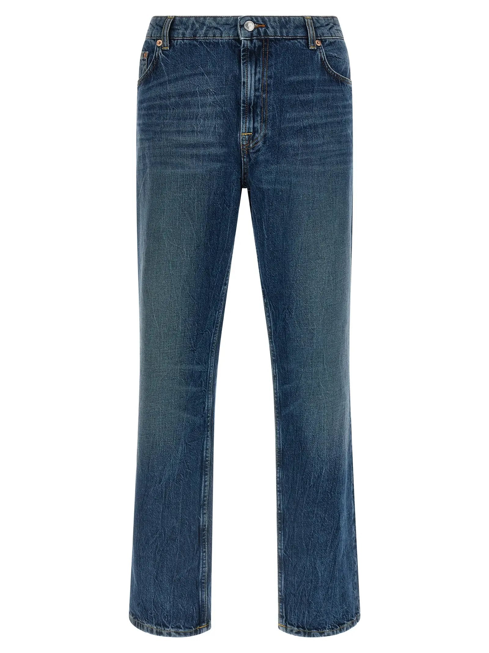 Department 5 Blue Cotton Straight-Leg Jeans