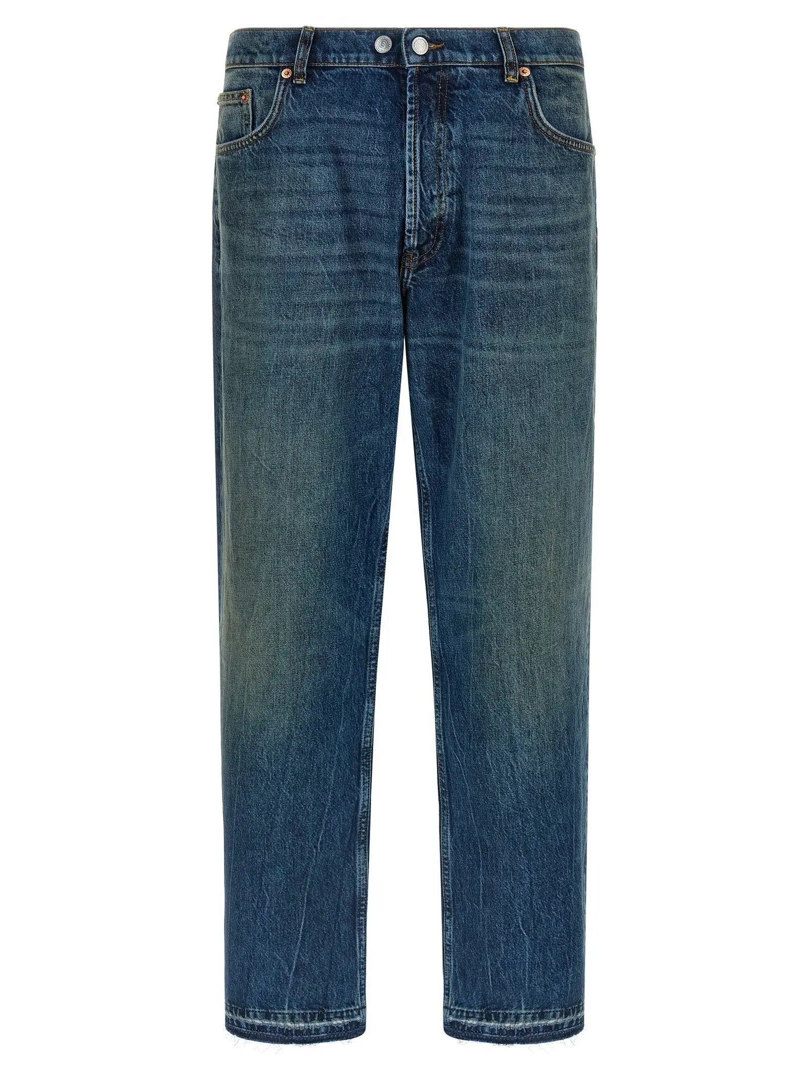 Department 5 Blue Cotton Straight-Leg Jeans