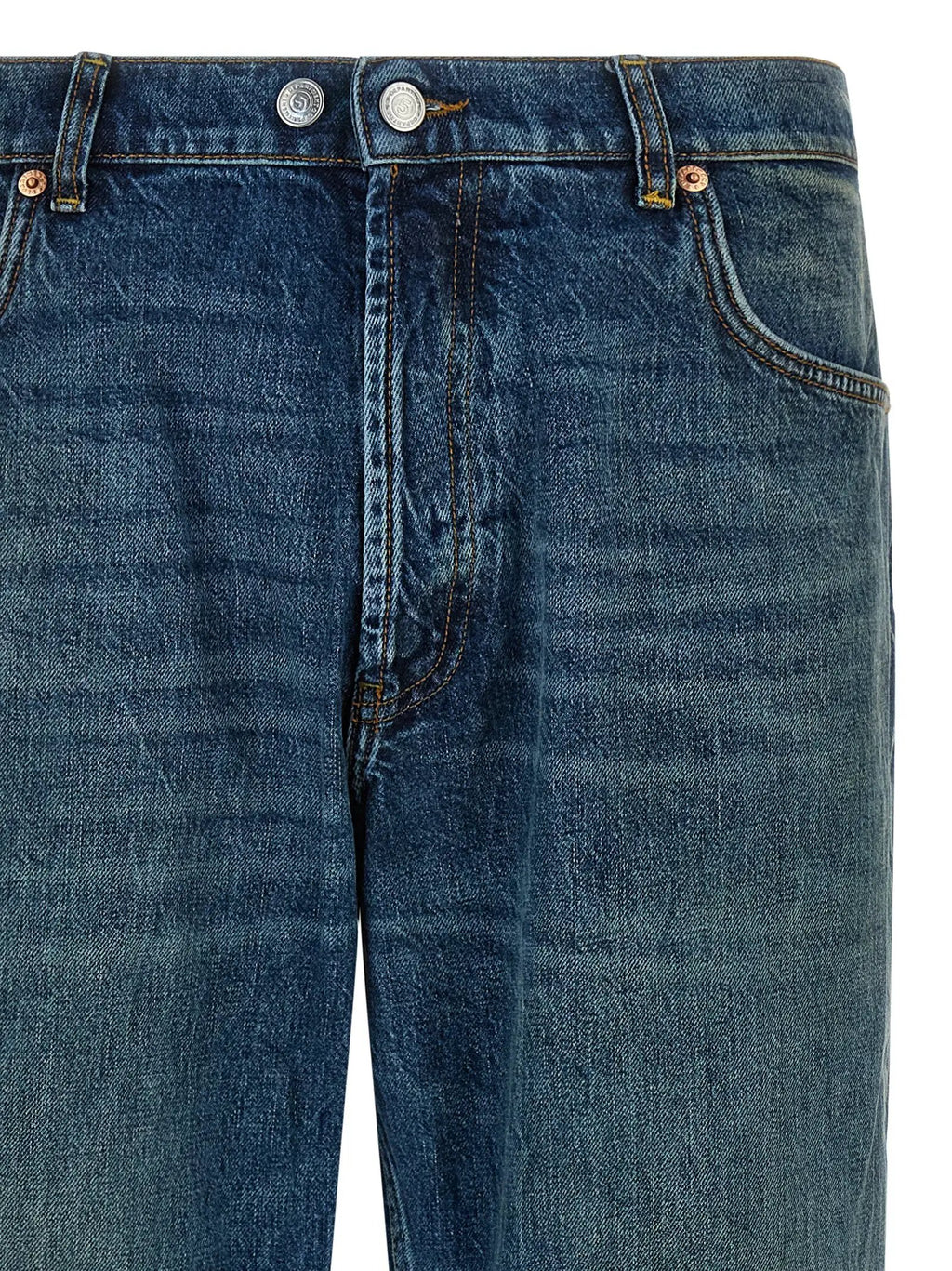 Department 5 Blue Cotton Straight-Leg Jeans