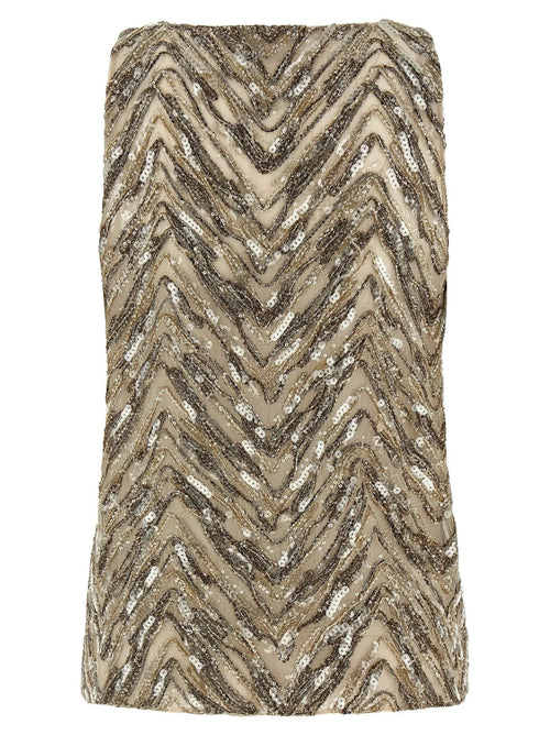 Brunello Cucinelli Beige Silk Tank Tops