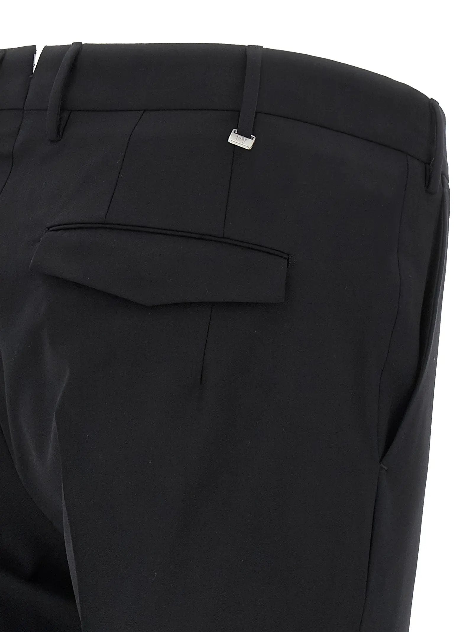 PT Torino Black Virgin Wool Dress Pants
