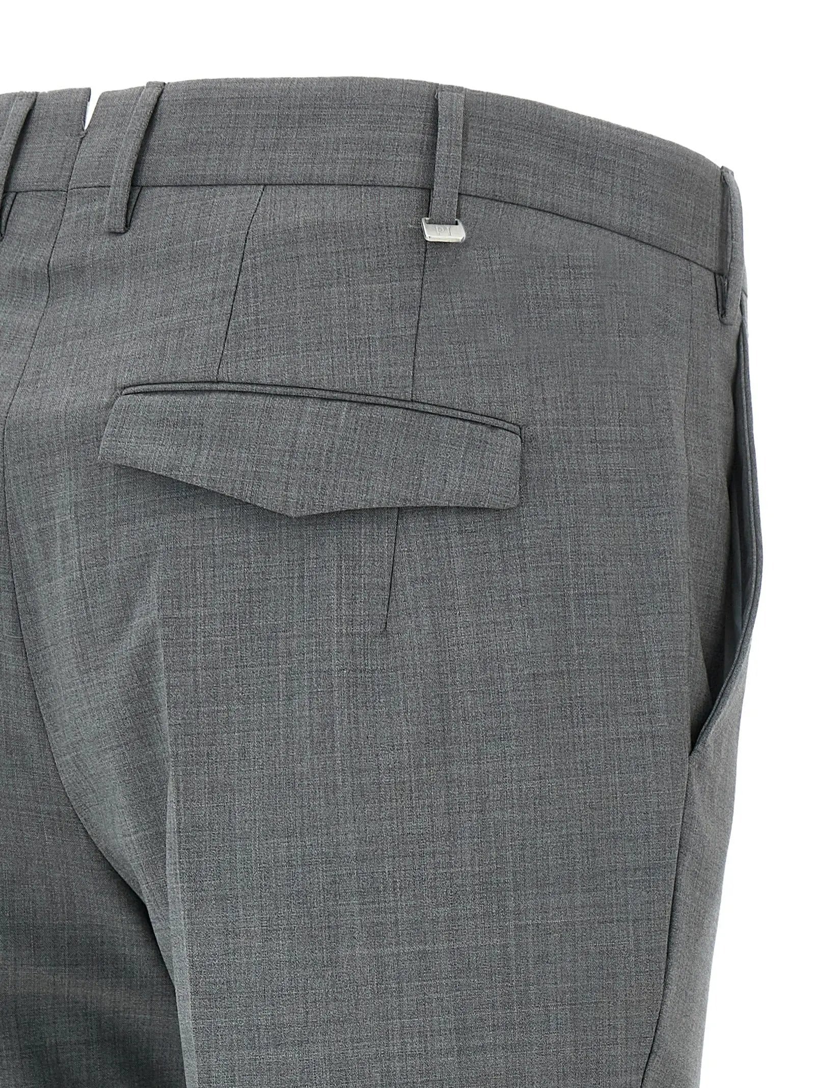 PT Torino Gray Virgin Wool Dress Pants