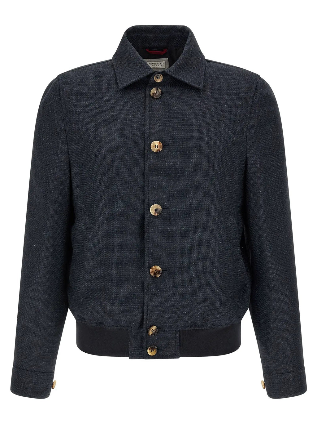 Brunello Cucinelli Blue Sisal Biker Jacket