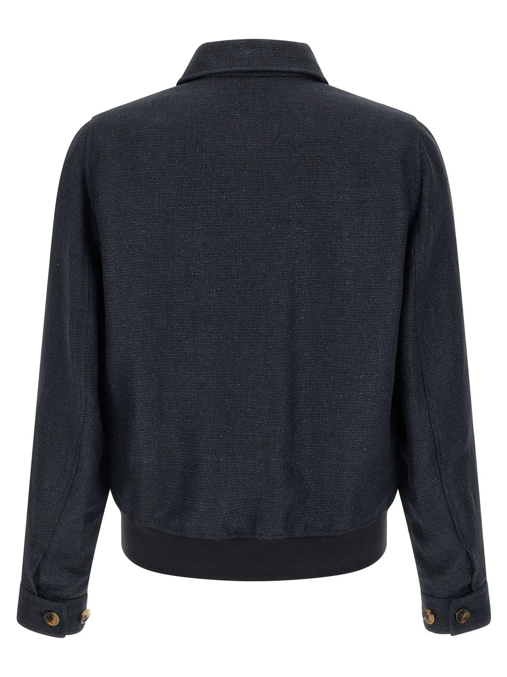 Brunello Cucinelli Blue Sisal Biker Jacket