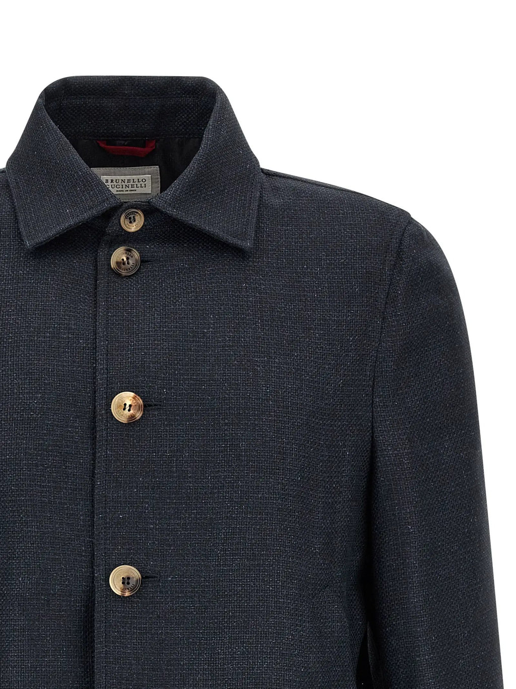 Brunello Cucinelli Blue Sisal Biker Jacket