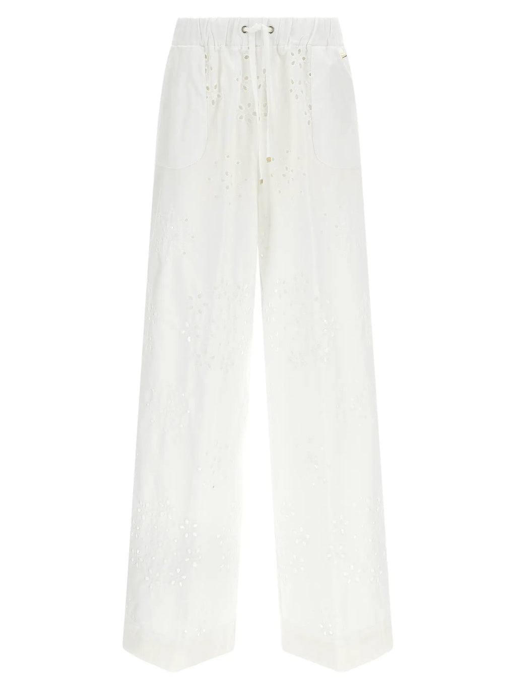Herno White Cotton Casual Pants