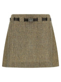 Ferragamo Multicolor Linen Long Skirt