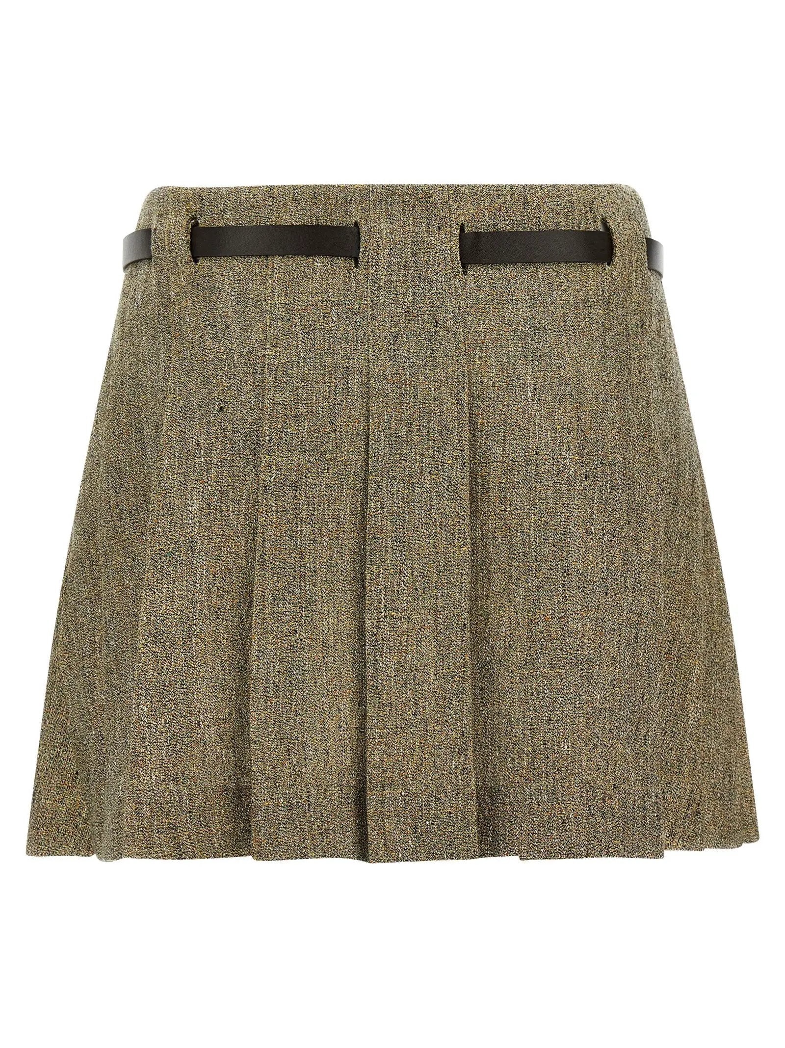 Ferragamo Multicolor Linen Long Skirt