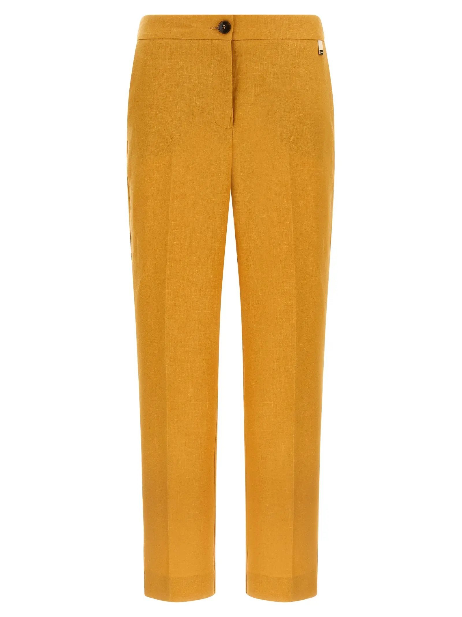 Herno Orange Linen Casual Pants