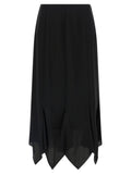 Valentino Garavani Black Silk Midi Skirt