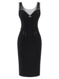 Elisabetta Franchi Black Polyamide Midi Dress