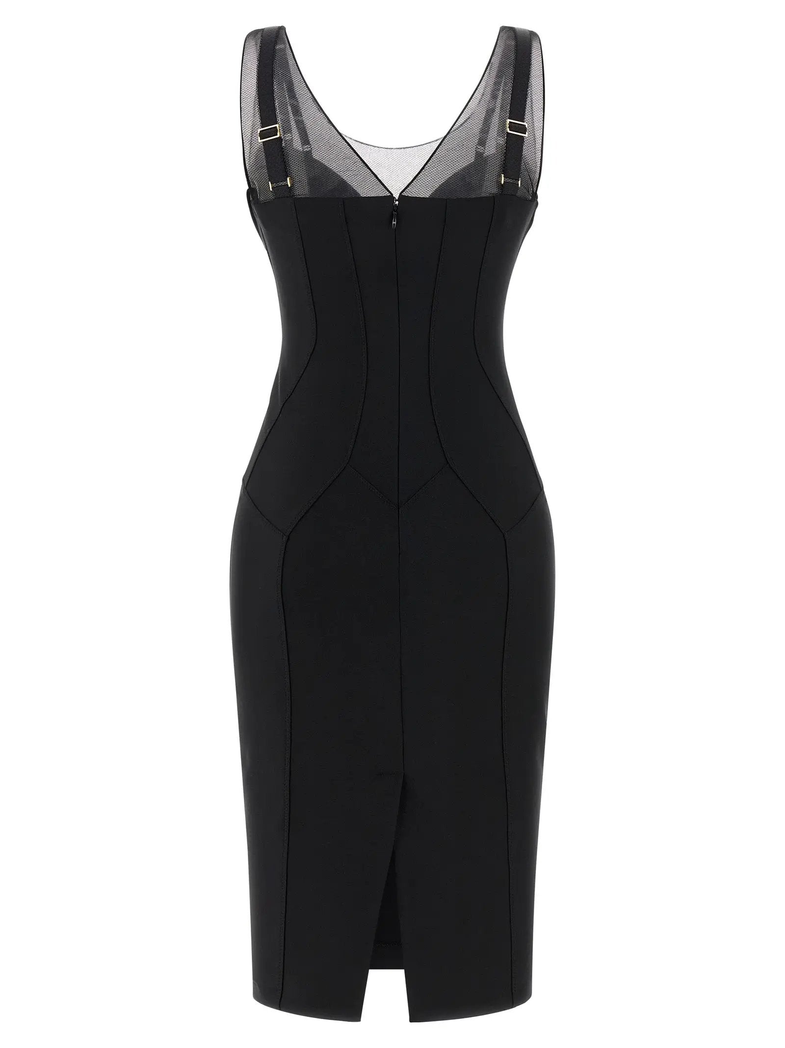 Elisabetta Franchi Black Polyamide Midi Dress