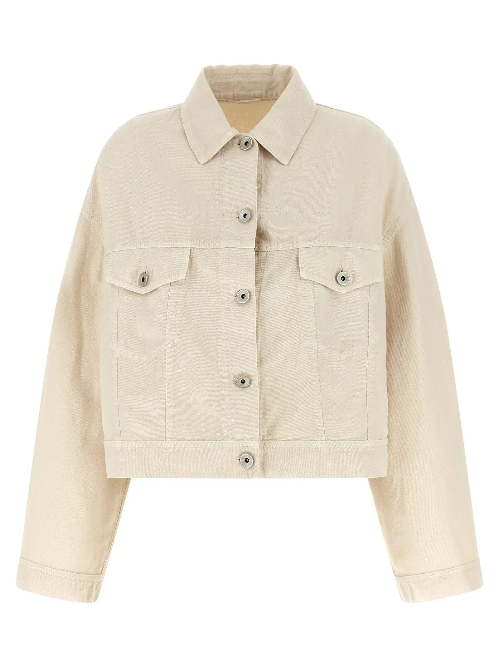 Brunello Cucinelli Beige Cotton Denim Jacket