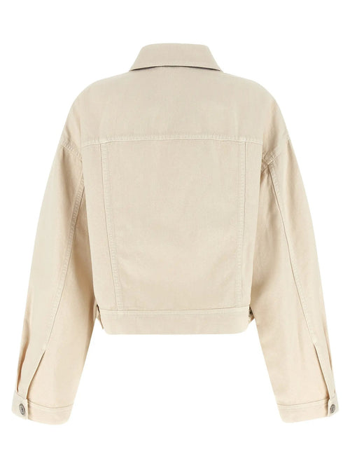 Brunello Cucinelli Veste en jean en coton beige