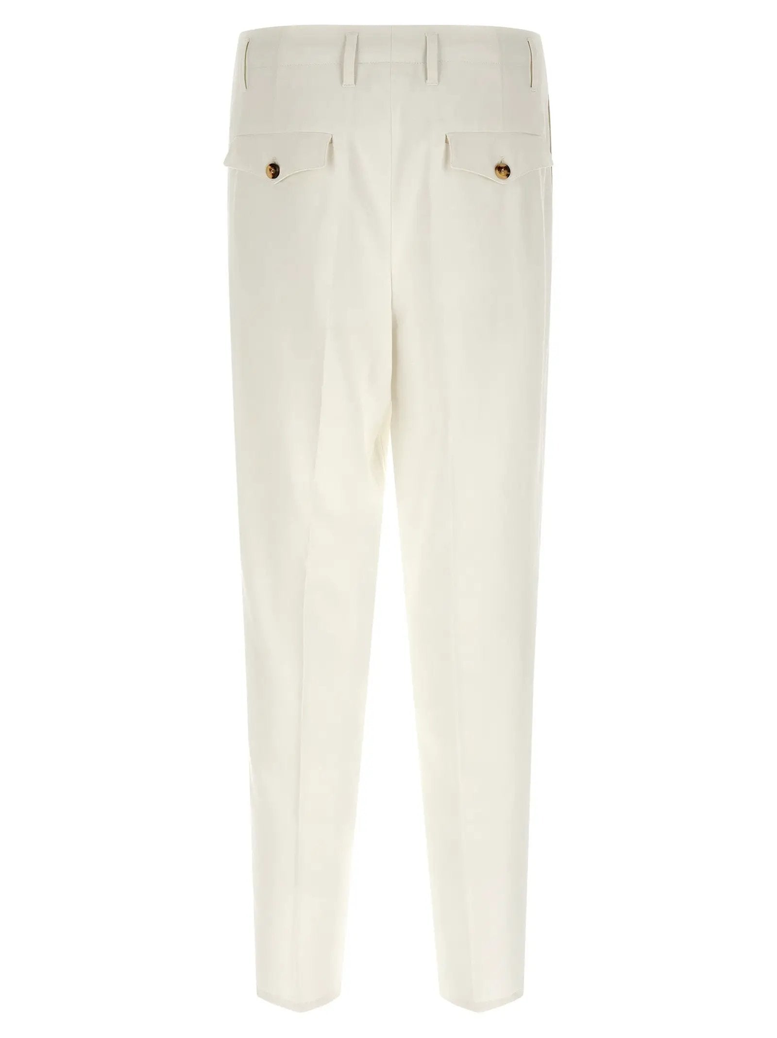 Brunello Cucinelli White Cotton Casual Pants