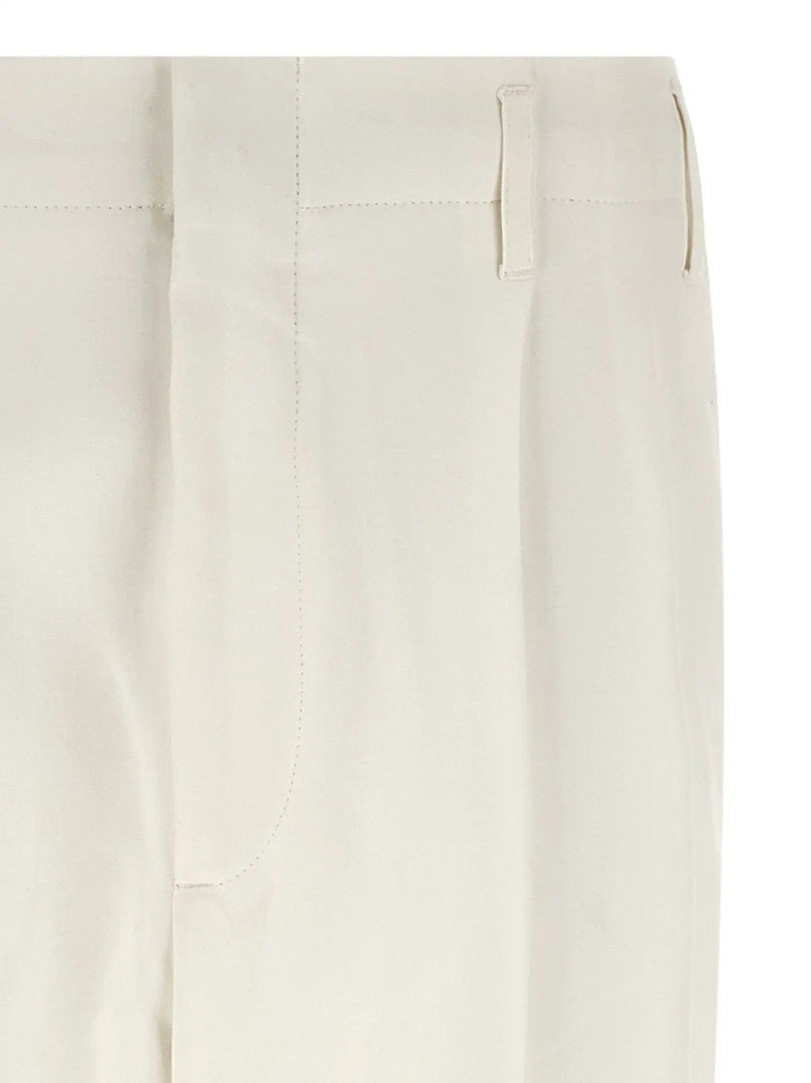 Brunello Cucinelli White Cotton Casual Pants
