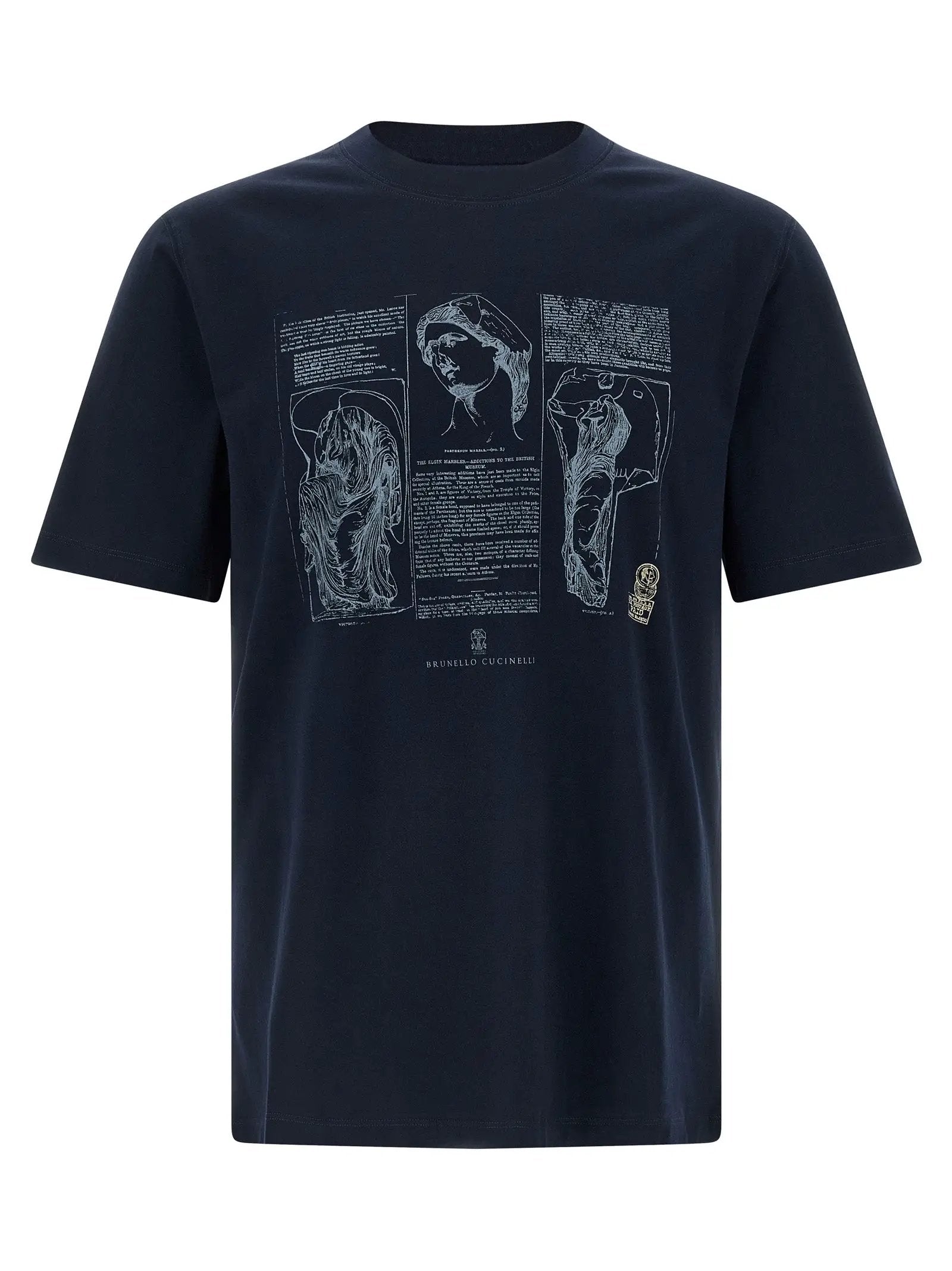 Brunello Cucinelli T-shirt en coton bleu