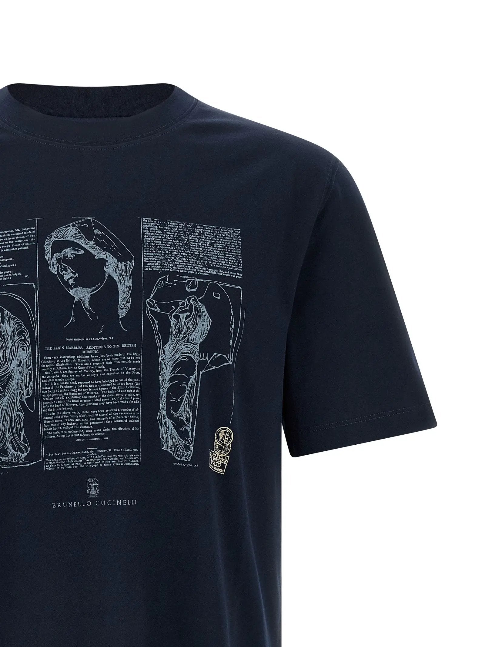 Brunello Cucinelli T-shirt en coton bleu
