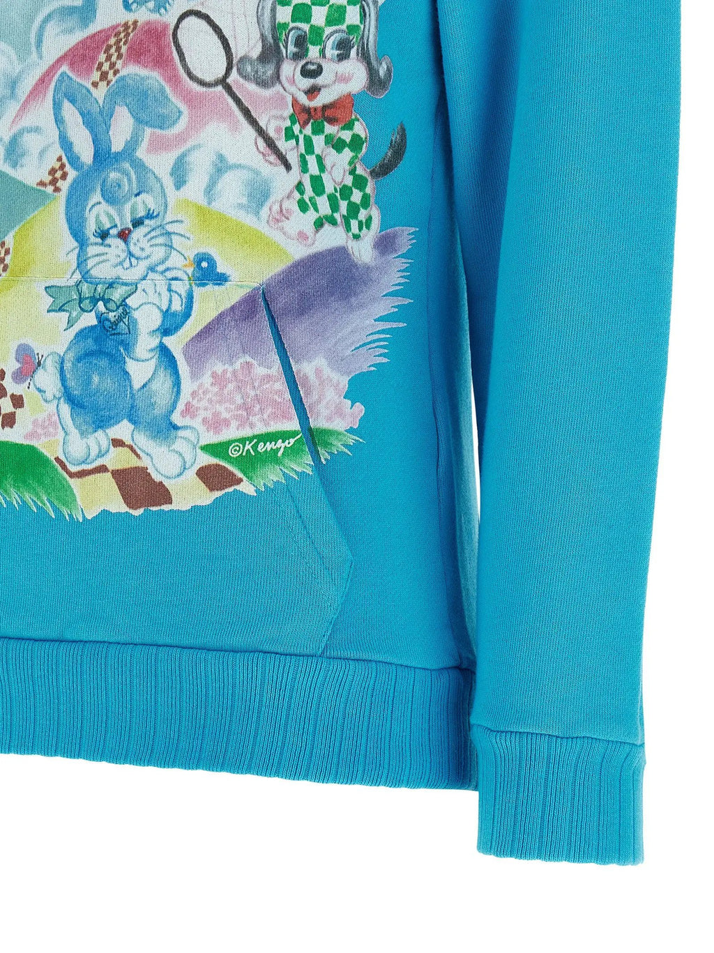 Kenzo Blue Cotton Hoodie