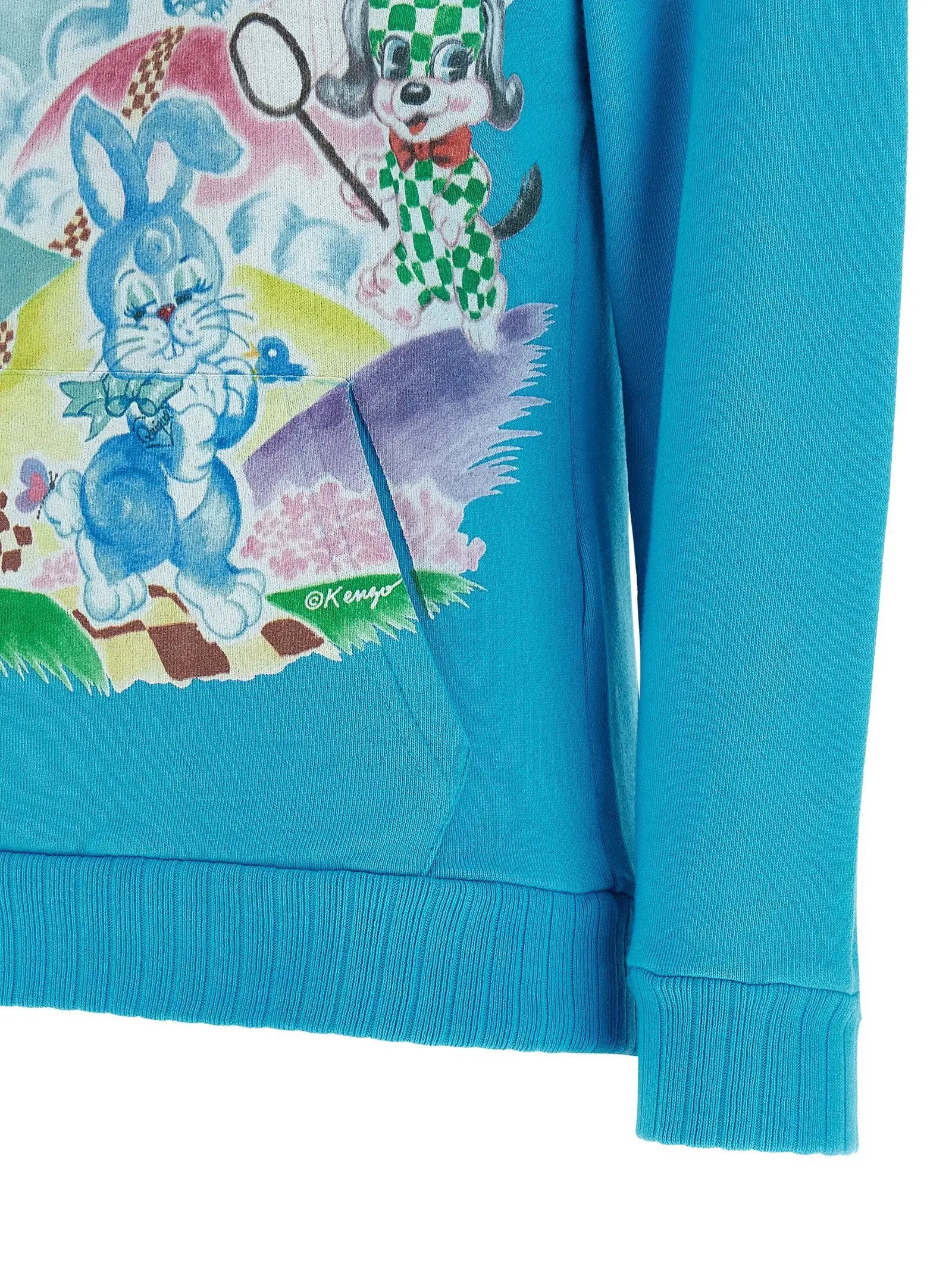 Kenzo Blue Cotton Hoodie