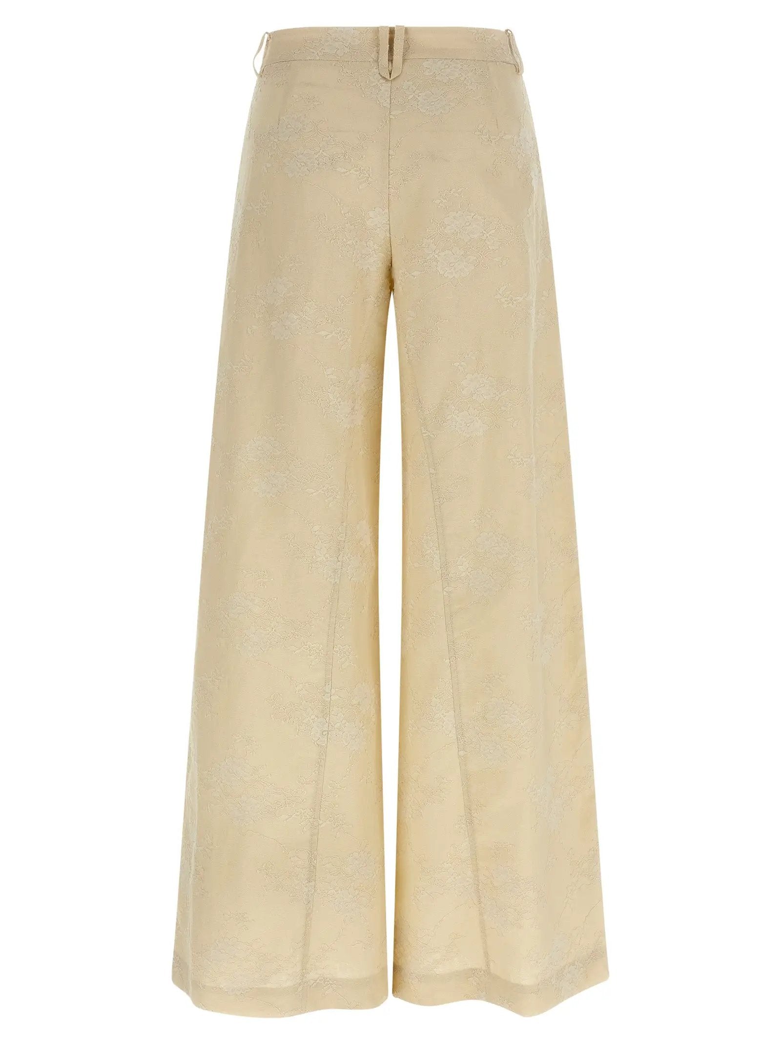 PINKO Beige Linen Flared Pants