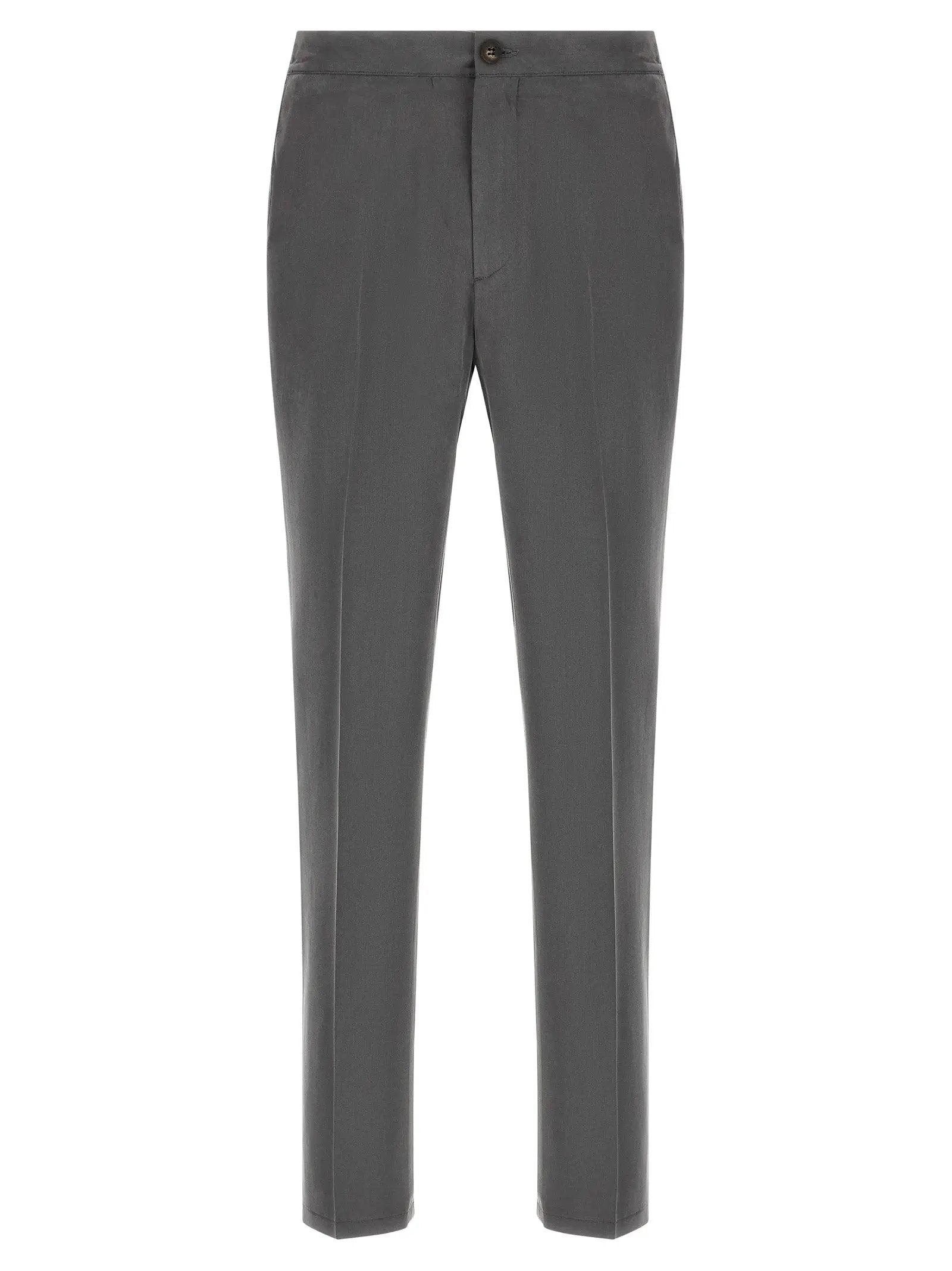 Pal Zileri Gray Lyocell Casual Pants