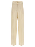 Max Mara Beige Linen Casual Pants