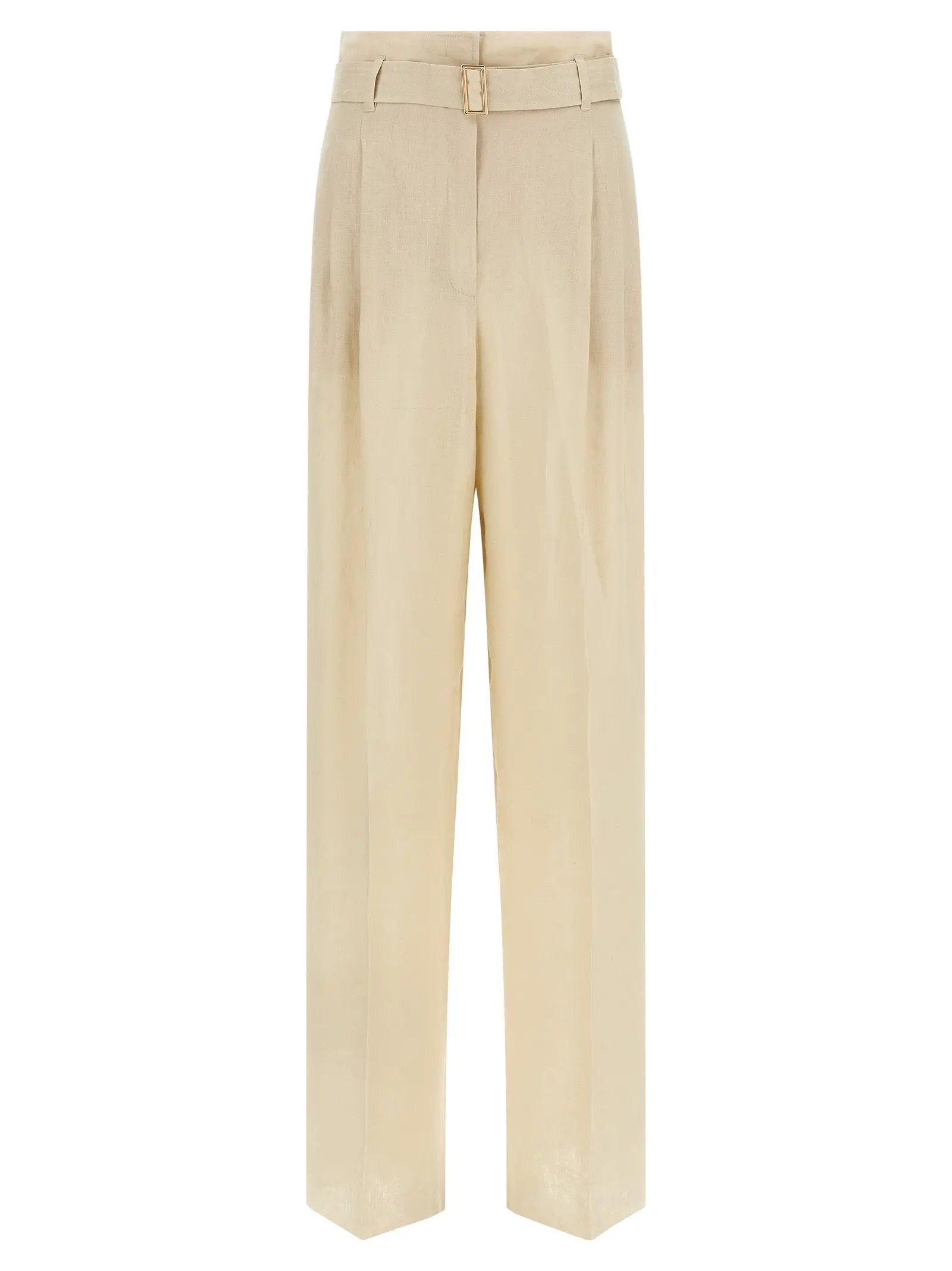 Max Mara Beige Linen Casual Pants